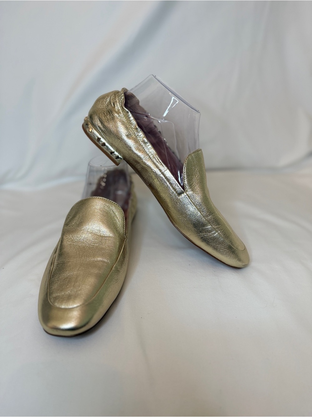 kate spade Metallic Gold Leather Loafers